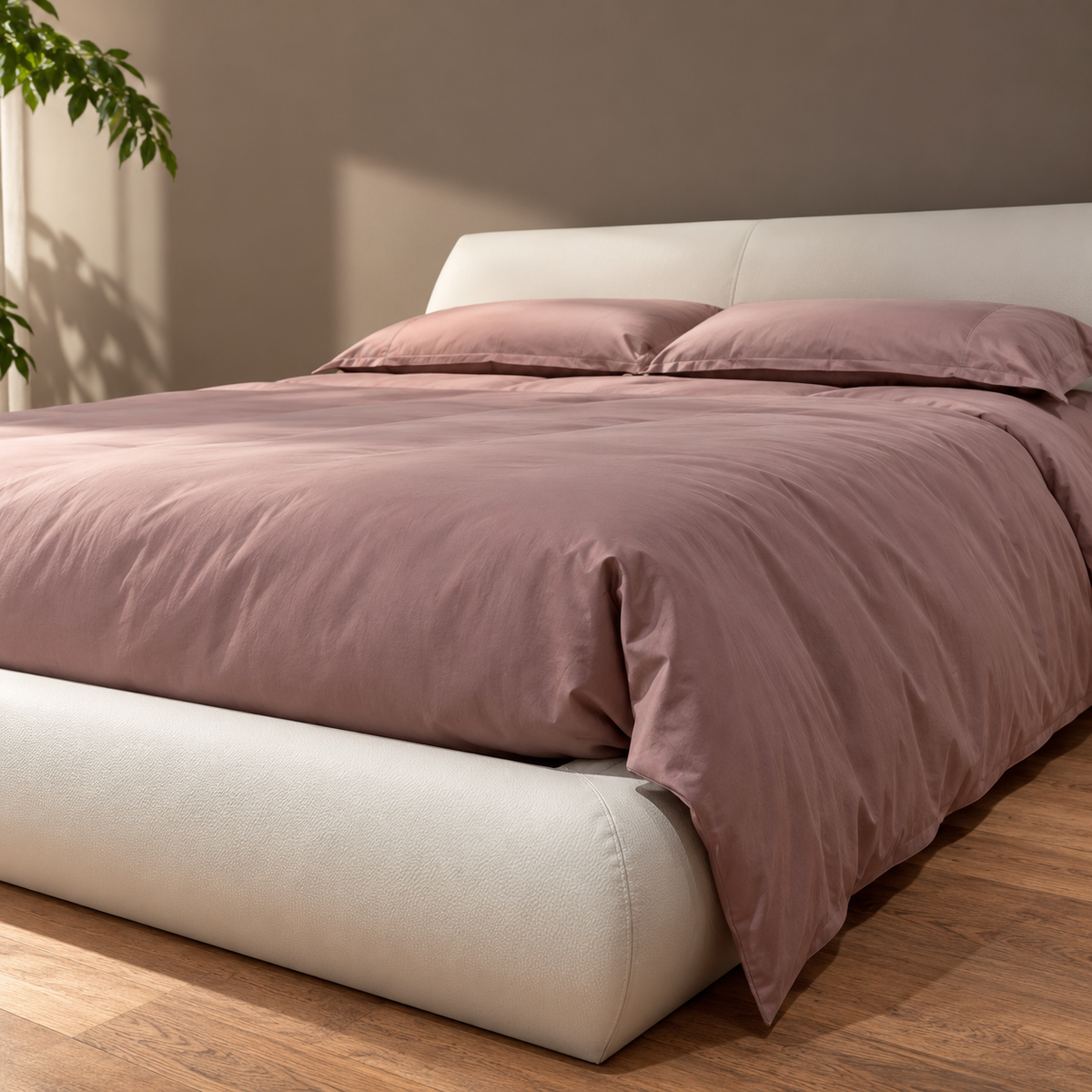 Set Copripiumino e federe in raso rosa