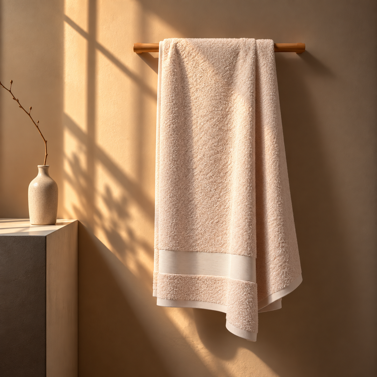 Asciugamano doccia beige chiaro