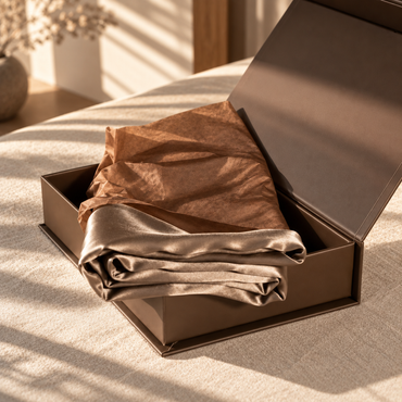Federe in seta marrone – Set 2 pezzi