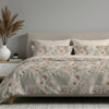 Completo Letto in 100% Cotone con lenzuola e Federe fiori grigio