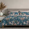 Completo Letto in 100% Cotone con lenzuola e Federe garden petrolio