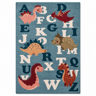 Tappeto Kids in Cotone e Ciniglia alfabeto blu