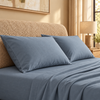 Set due federe in 100% cotone azzurro