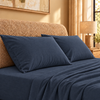 Set due federe in 100% cotone blu