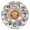 Tappeto Rotondo Kids in Cotone e Ciniglia Grigio