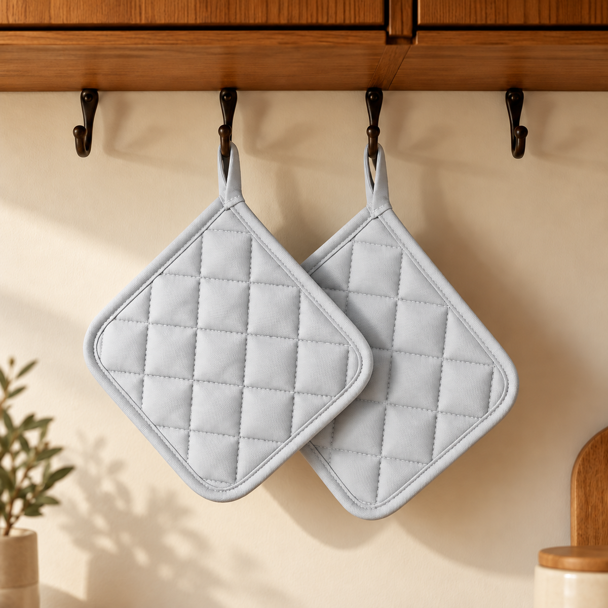 Due presine da Cucina in 100% Cotone grigio