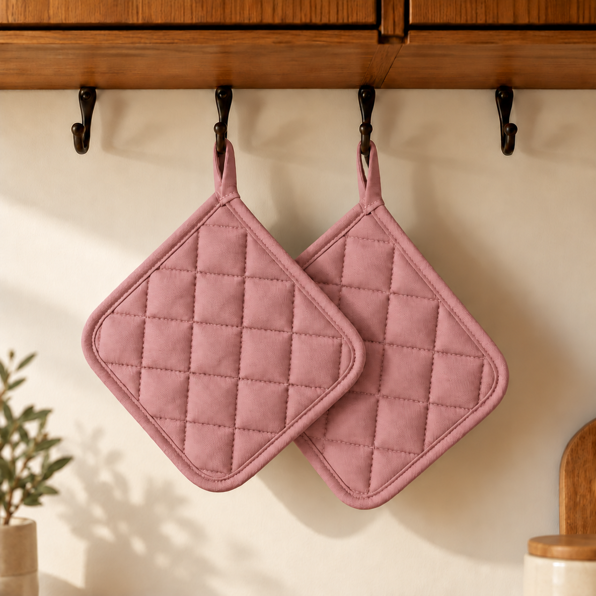 Due presine da Cucina in 100% Cotone rosa