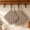 Due presine da Cucina in 100% Cotone tortora