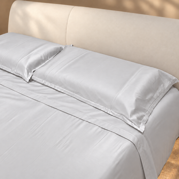 Completo Letto in raso con Lenzuola e Federe ghiaccio