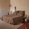 Completo Letto tinta unita in 100% Cotone con Lenzuola e Federe biscotto
