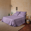 Completo Letto tinta unita in 100% Cotone con Lenzuola e Federe ciclamino
