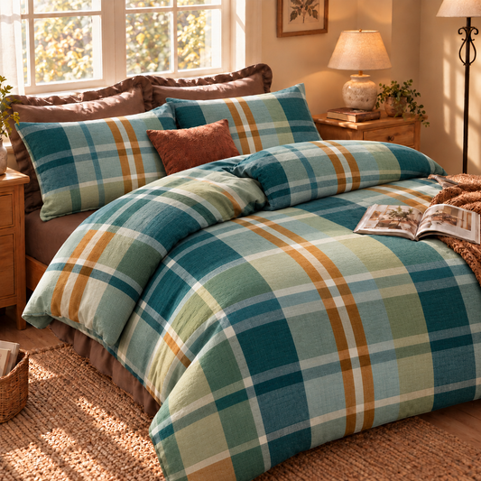 Completo Letto in 100% Cotone con Lenzuola e Federe ralph teal