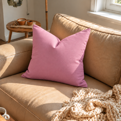 Cuscino sfoderabile in cotone rosa