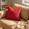 Cuscino sfoderabile in cotone rosso