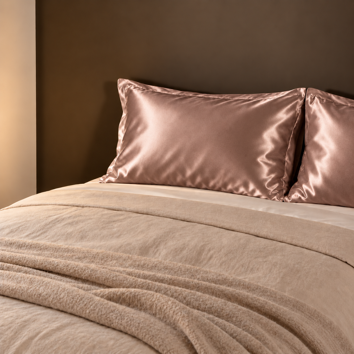 Federe in seta rosa – Set 2 pezzi