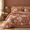 Completo Letto in 100% Cotone con Lenzuola e Federe julienne arancione