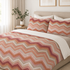 Completo letto in flanella con Lenzuola e Federe righe arancione