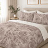 Completo letto in flanella con Lenzuola e Federe botanico grigio