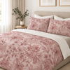 Completo letto in flanella con Lenzuola e Federe botanico rosa