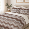 Completo letto in flanella con Lenzuola e Federe righe grigio