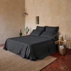 Completo Letto tinta unita in 100% Cotone con Lenzuola e Federe grafite
