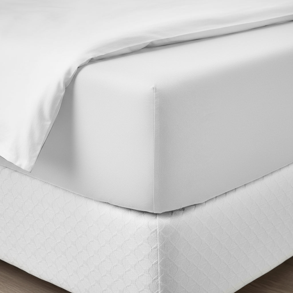 Lenzuolo sotto con angoli in cotone bianco