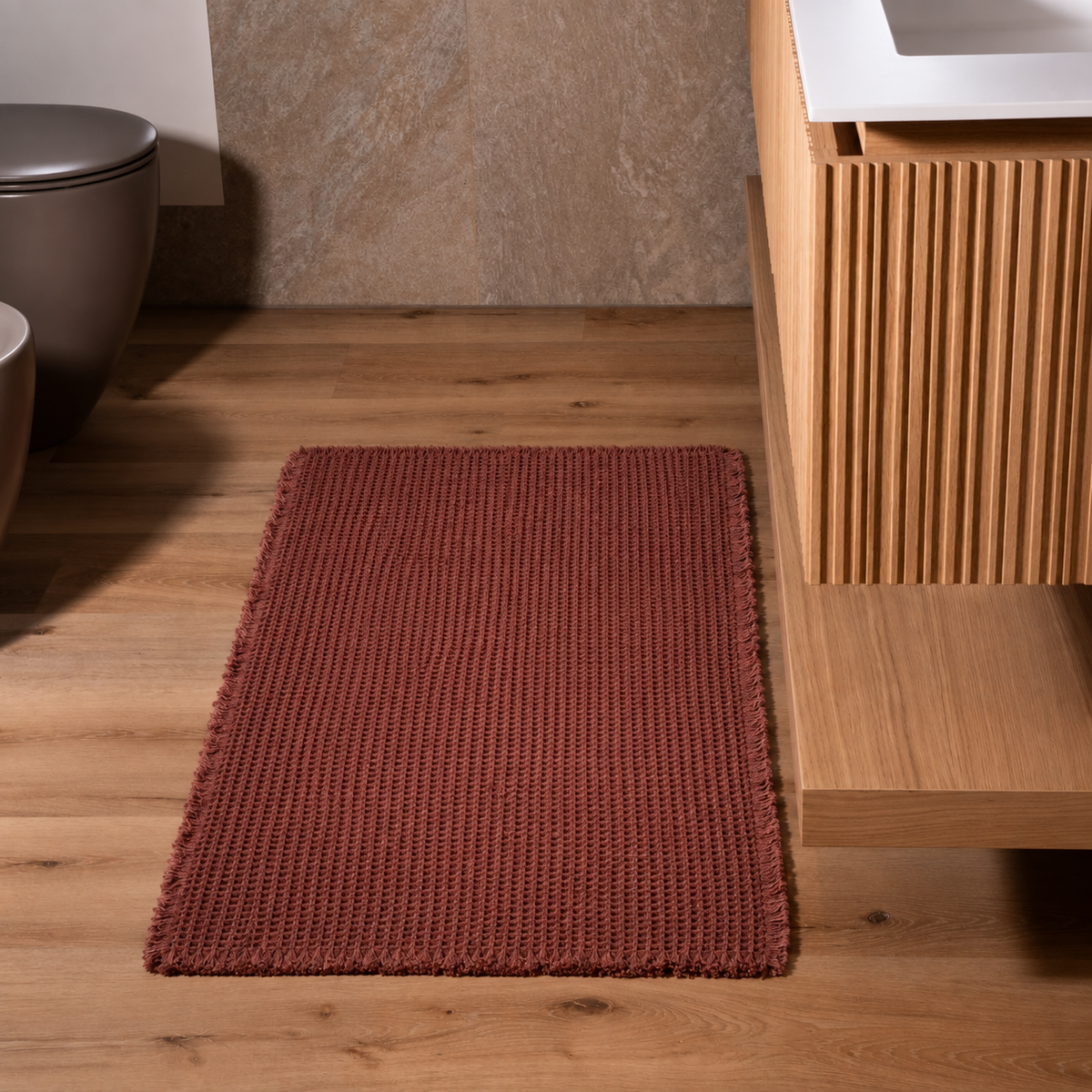 Tappeto bagno in spugna mattone