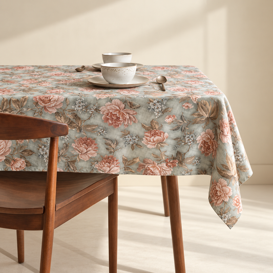 Tovaglia in 100% cotone fiori rosa