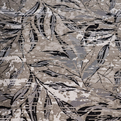 Tappeto cucina in cotone e ciniglia foliage antracite