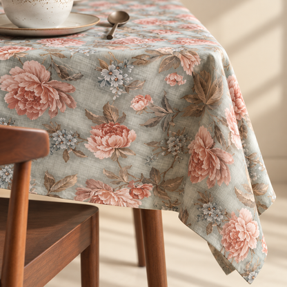 Tovaglia in 100% cotone fiori rosa